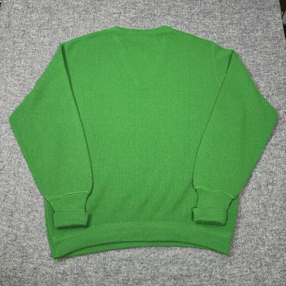 Vintage The Fox Knit Sweater Green Soft Wool V-Neck JC Penny Mens Large 60s 70s - Picture 4 of 6